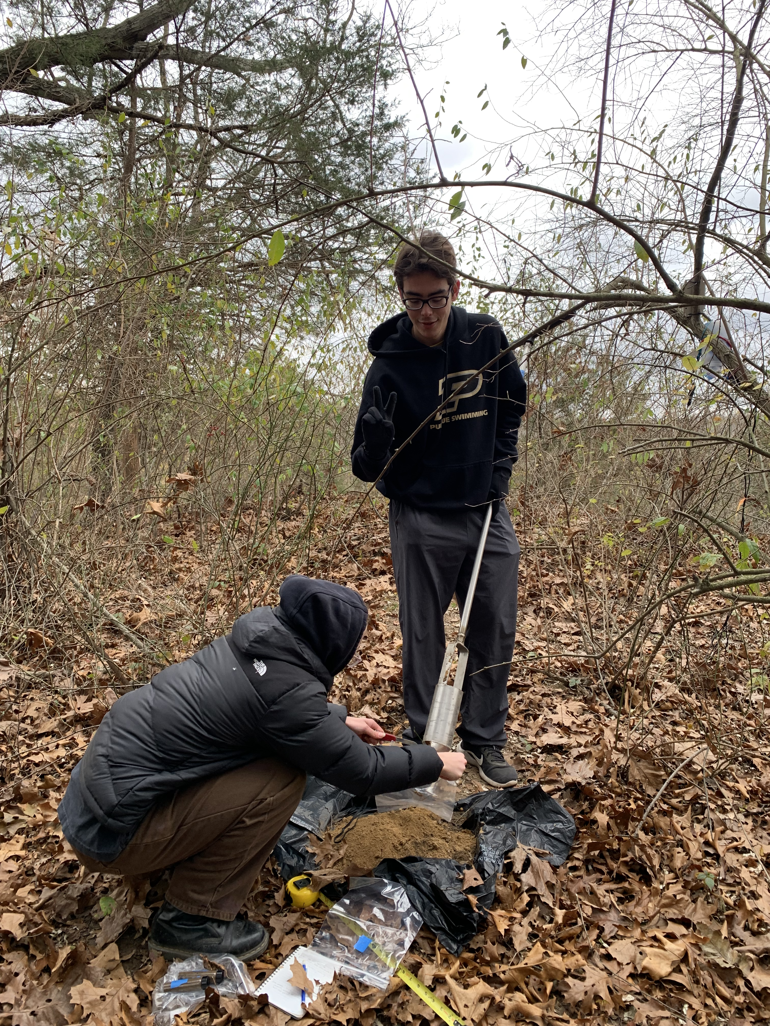 Augering for soil water samples